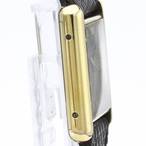 CARTIER Tank Vermeil Gold Plated Leater Hand-Winding Mens Watch BF560990 - Picture 9 of 9